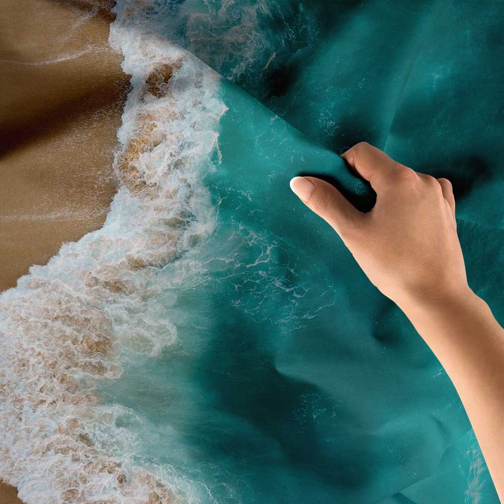 Turkuaz Deniz ve Kumsal Havadan Görünüm Duvar Örtüsü 4639