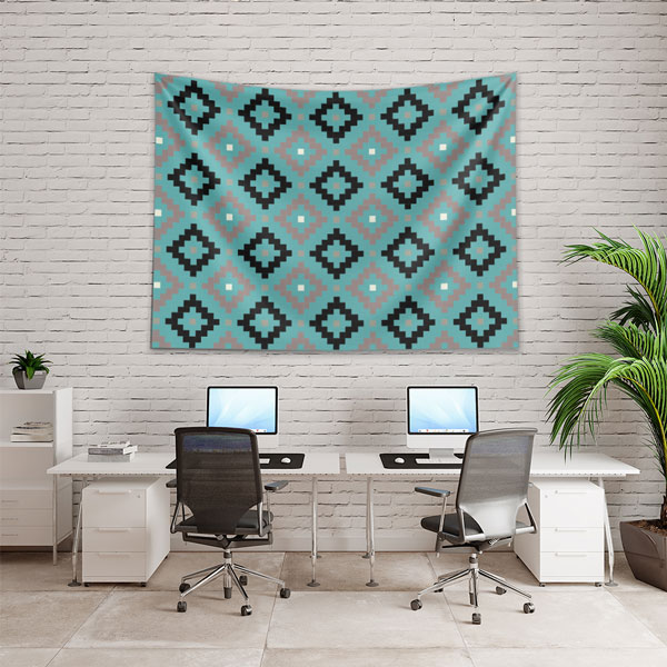 Etnik Baklava Motifli Geometrik Desen Duvar Örtüsü 4751