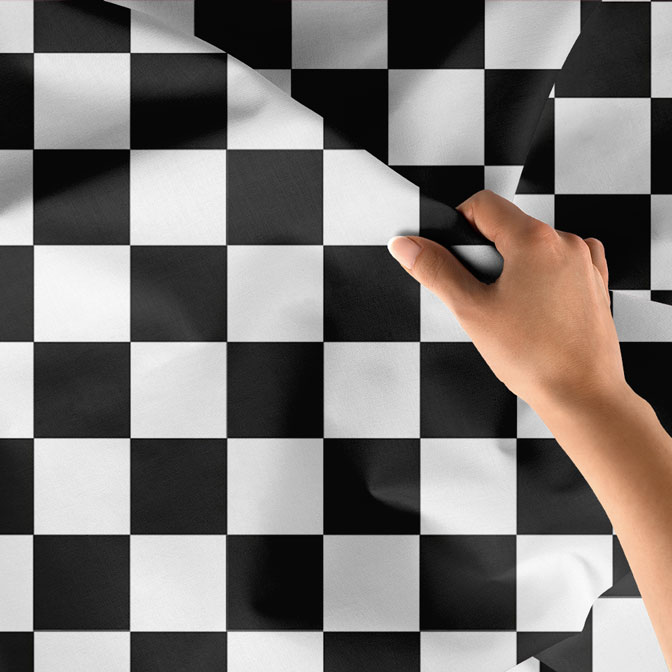 Siyah Beyaz Dama Desenli Geometrik Duvar Örtüsü 5193