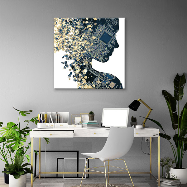 Dijital Zekâ ve Teknoloji Temalı Modern Ofis Kanvas Tablo – 5382