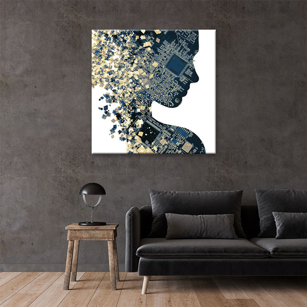 Dijital Zekâ ve Teknoloji Temalı Modern Ofis Kanvas Tablo – 5382