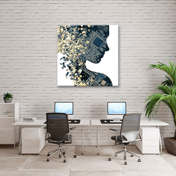 Dijital Zekâ ve Teknoloji Temalı Modern Ofis Kanvas Tablo – 5382