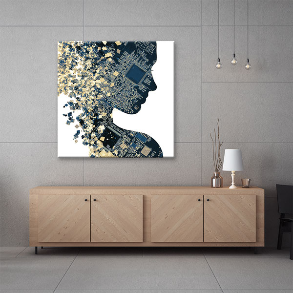 Dijital Zekâ ve Teknoloji Temalı Modern Ofis Kanvas Tablo – 5382