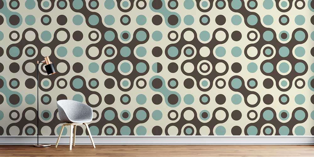 ofis-dekorsyonu-5227-0 Retro Dairesel Desen Duvar Kağıdı 5227