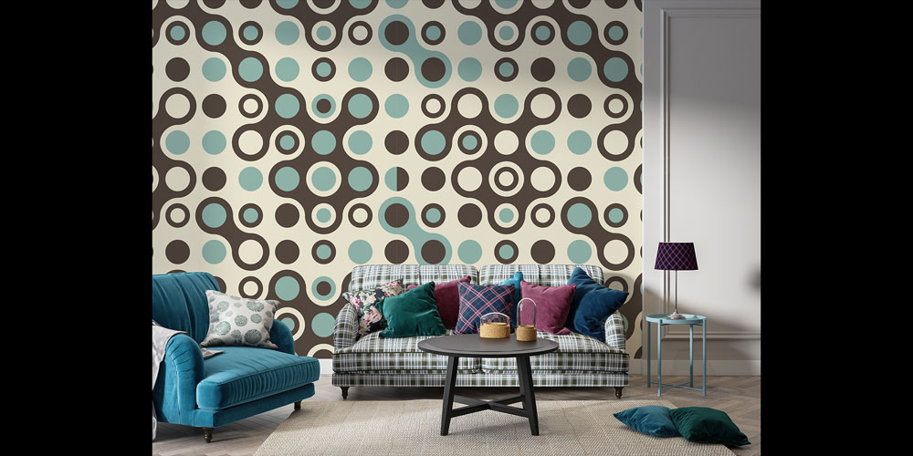 ofis-dekorsyonu-5227-03 Retro Dairesel Desen Duvar Kağıdı 5227