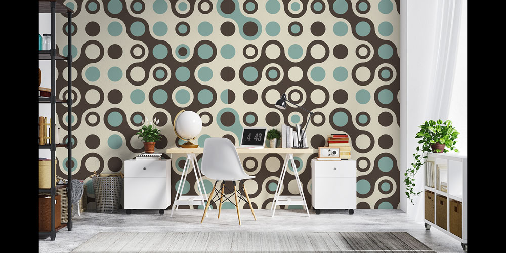 ofis-dekorsyonu-5227-04 Retro Dairesel Desen Duvar Kağıdı 5227