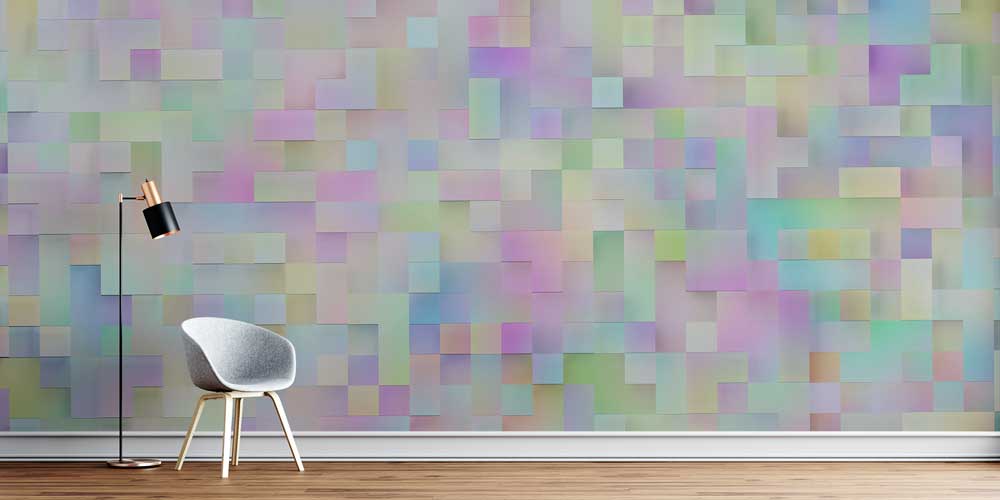 Pastel Mozaik Geometrik Soyut Dijital Sanat Duvar Kağıdı 4836