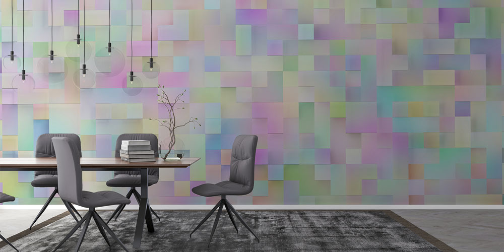Pastel Mozaik Geometrik Soyut Dijital Sanat Duvar Kağıdı 4836