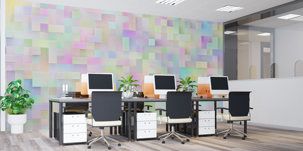 Pastel Mozaik Geometrik Soyut Dijital Sanat Duvar Kağıdı 4836