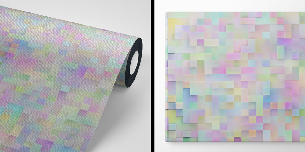 Pastel Mozaik Geometrik Soyut Dijital Sanat Duvar Kağıdı 4836