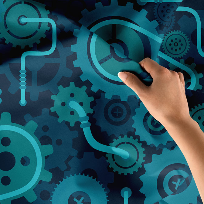 ofis-duvar-dekor-5495-05 Endüstriyel Mavi Dişli Çark Tasarımlı Duvar Örtüsü 5495