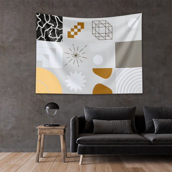 Geometrik Desenli Modern Duvar Örtüsü Kumaş Baskı 5609