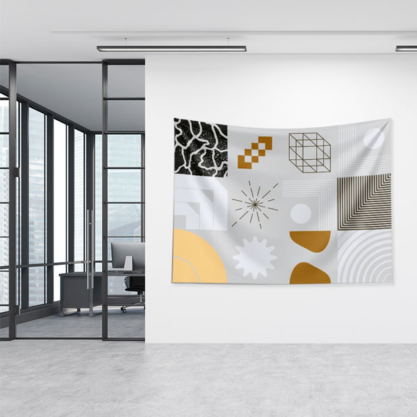 Geometrik Desenli Modern Duvar Örtüsü Kumaş Baskı 5609