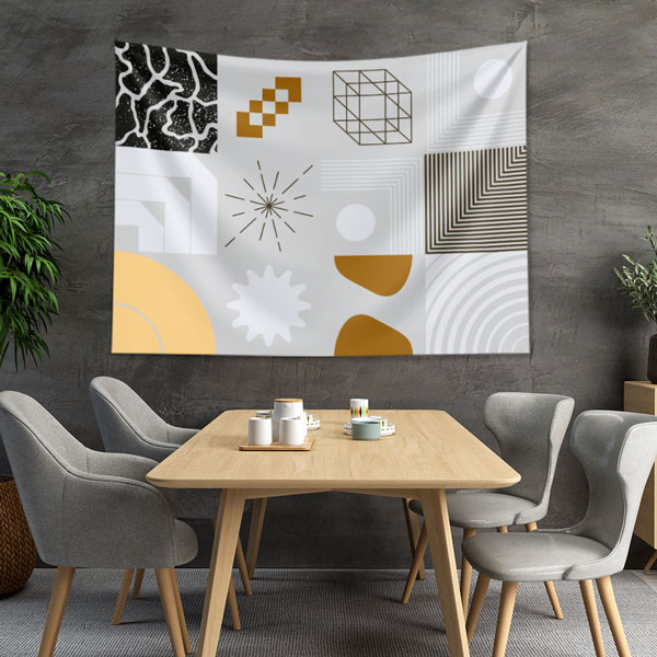 Geometrik Desenli Modern Duvar Örtüsü Kumaş Baskı 5609