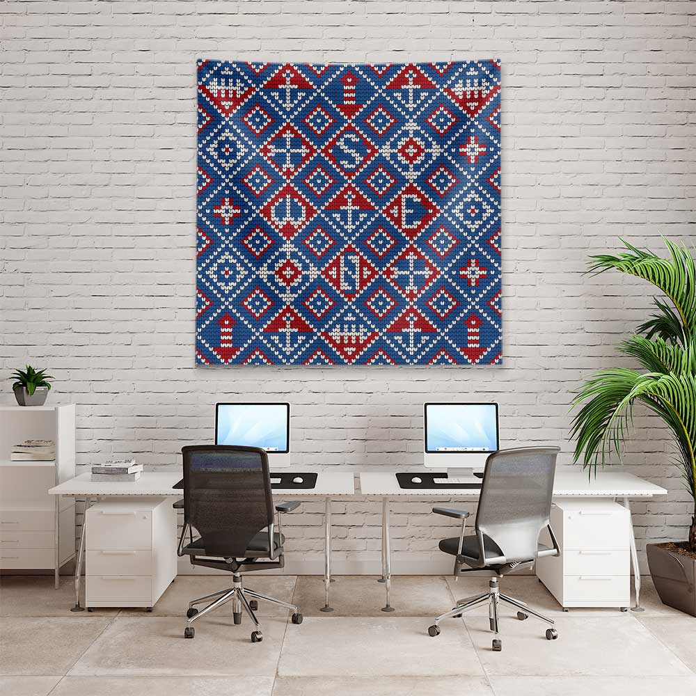 Geometrik Marin Kilim Desenli Duvar Örtüsü 4649