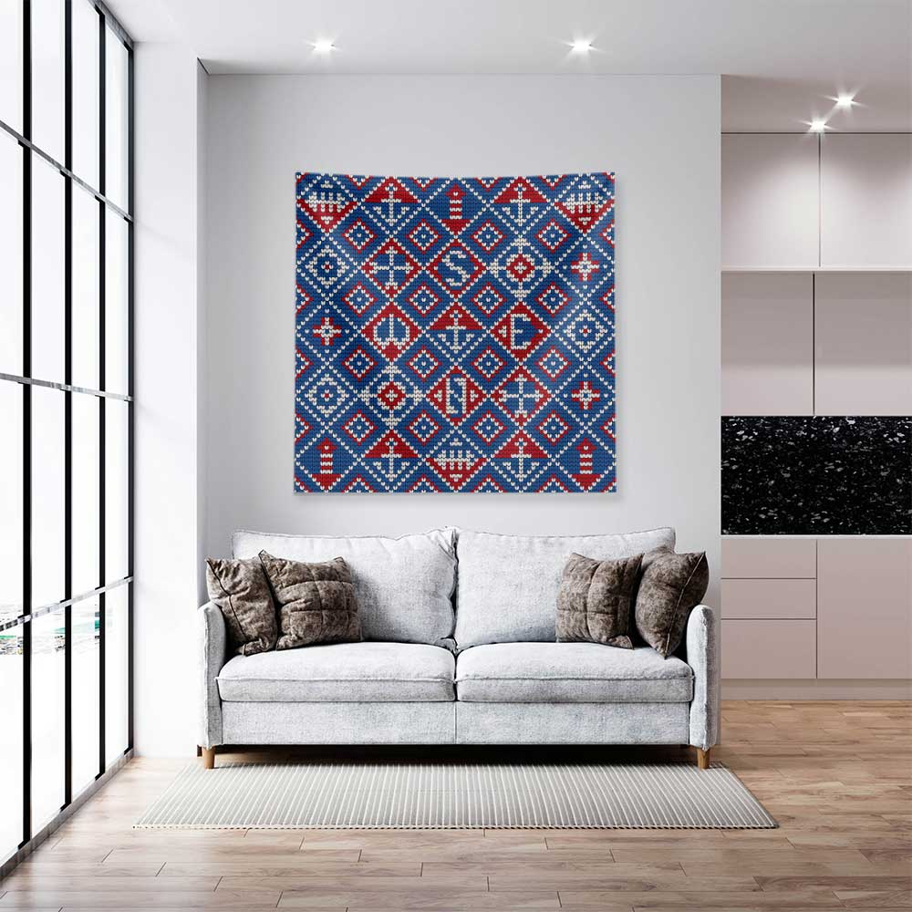 Geometrik Marin Kilim Desenli Duvar Örtüsü 4649