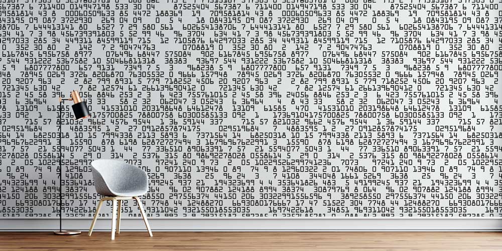 Sayısal Kod Desenli Modern Duvar Kağıdı 5347