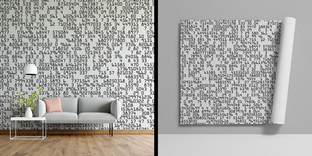 Sayısal Kod Desenli Modern Duvar Kağıdı 5347