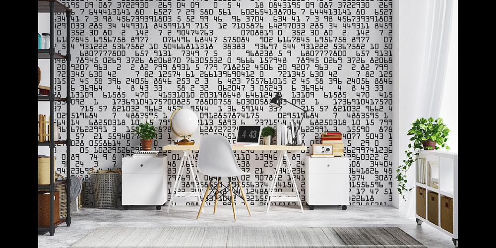 Sayısal Kod Desenli Modern Duvar Kağıdı 5347