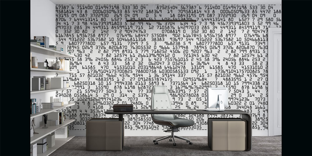 Sayısal Kod Desenli Modern Duvar Kağıdı 5347