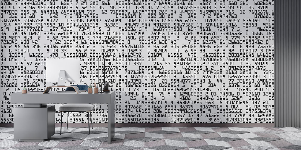 Sayısal Kod Desenli Modern Duvar Kağıdı 5347