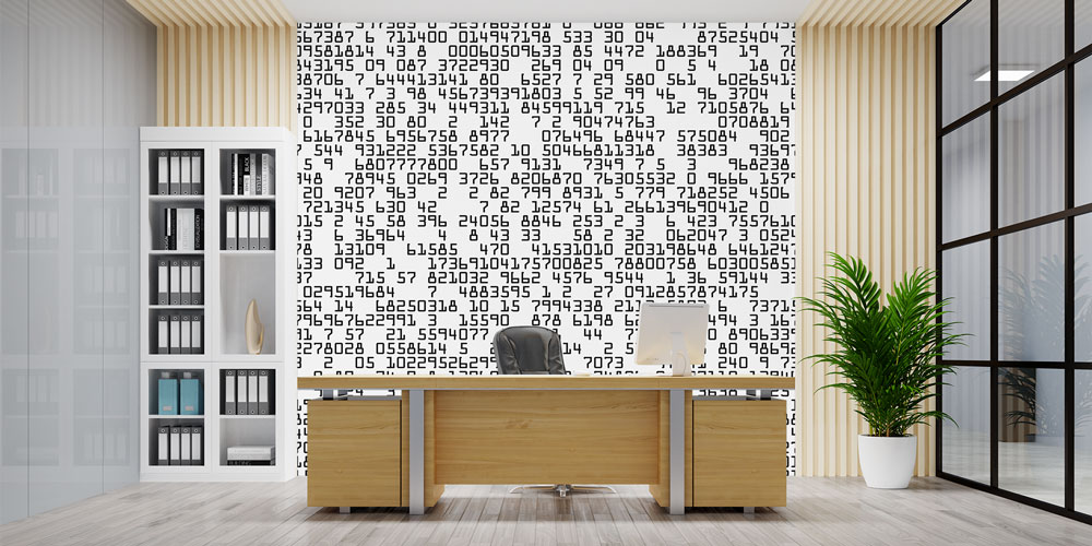 Sayısal Kod Desenli Modern Duvar Kağıdı 5347