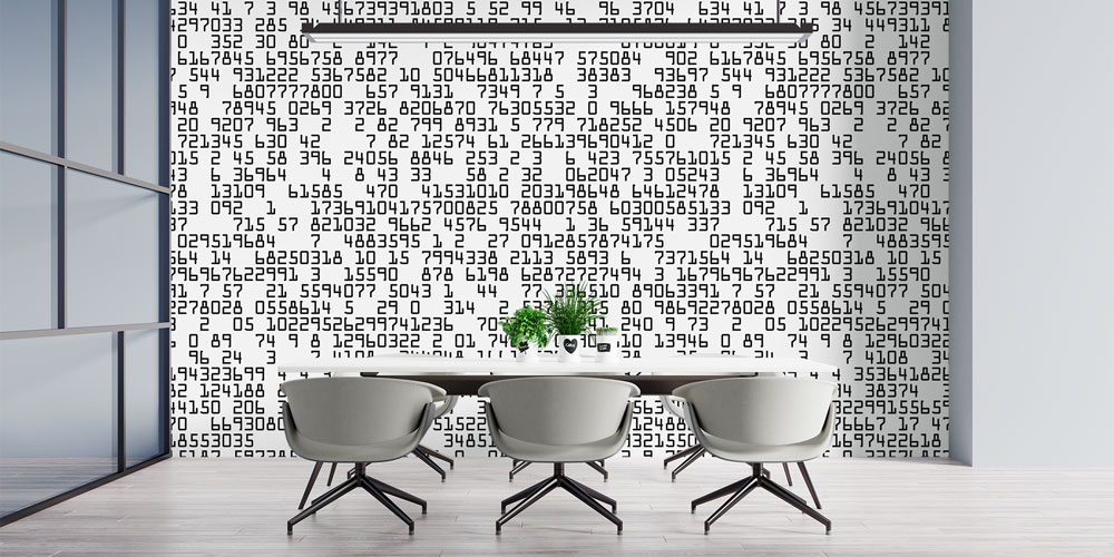 Sayısal Kod Desenli Modern Duvar Kağıdı 5347