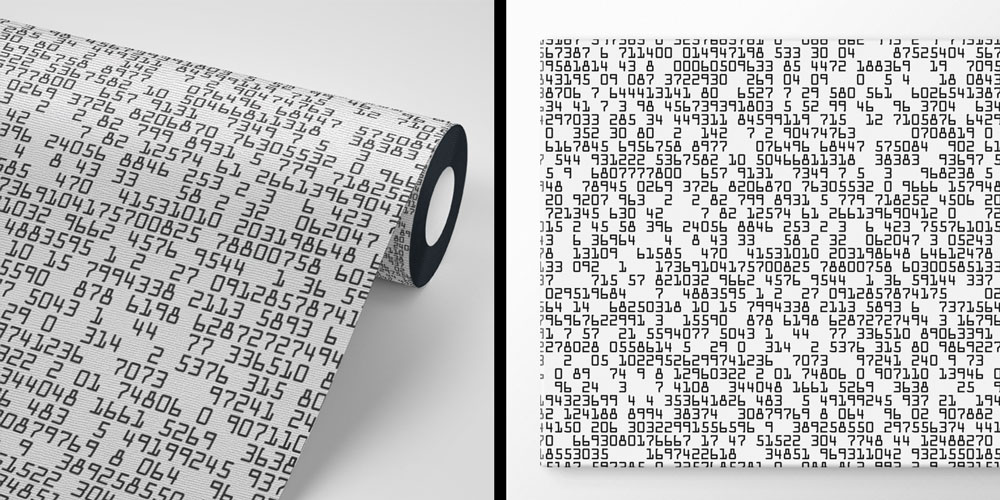 Sayısal Kod Desenli Modern Duvar Kağıdı 5347