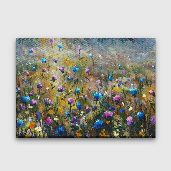 Renkli Çiçek Tarlası Desenli Kanvas Tablo 4212