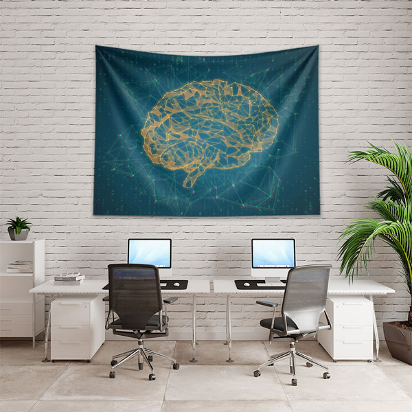 ofis-duvar-dekoru-5352-02 Beyin Dijital Ağ Tasarımlı Duvar Örtüsü Kumaş Baskı 5352