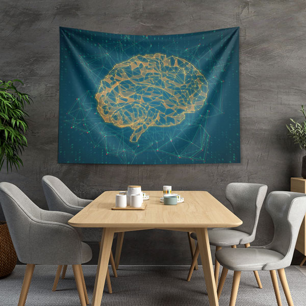 ofis-duvar-dekoru-5352-03 Beyin Dijital Ağ Tasarımlı Duvar Örtüsü Kumaş Baskı 5352