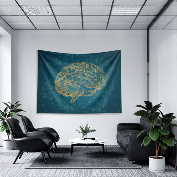 ofis-duvar-dekoru-5352-04 Beyin Dijital Ağ Tasarımlı Duvar Örtüsü Kumaş Baskı 5352