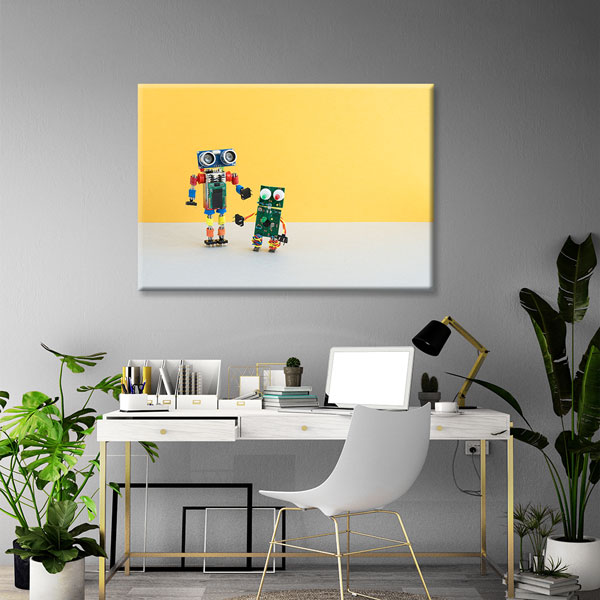 Renkli Robot Figürleri Temalı Kanvas Duvar Tablosu – 5440
