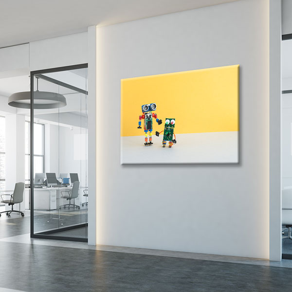 Renkli Robot Figürleri Temalı Kanvas Duvar Tablosu – 5440