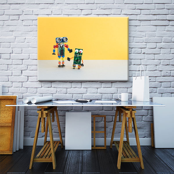 Renkli Robot Figürleri Temalı Kanvas Duvar Tablosu – 5440