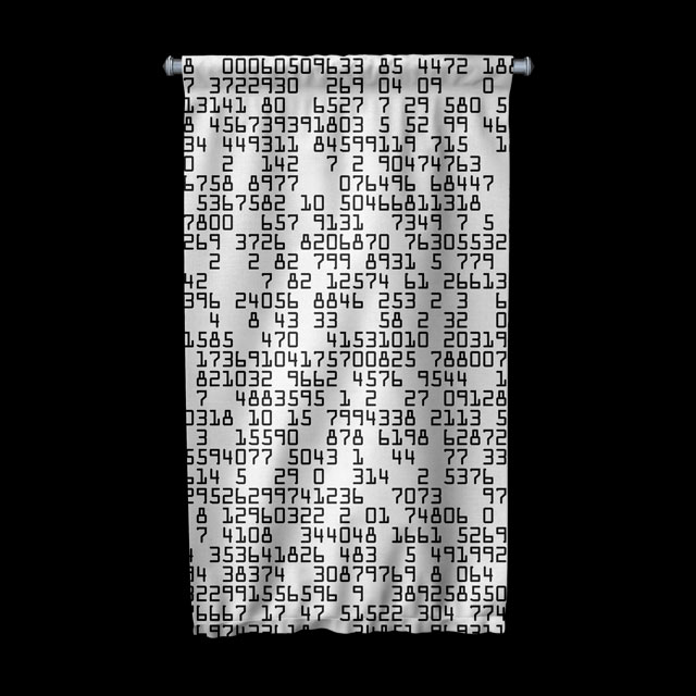 Siyah Beyaz Sayılar Desenli Duvar Flaması Kumaş Baskı 5358