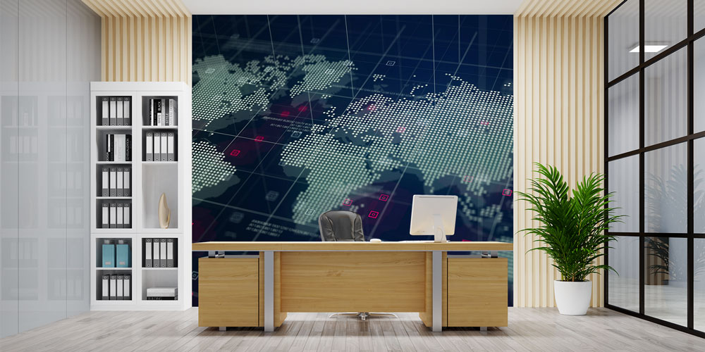 Küresel Dünya Haritası Dijital Tasarımlı Duvar Kağıdı 5342