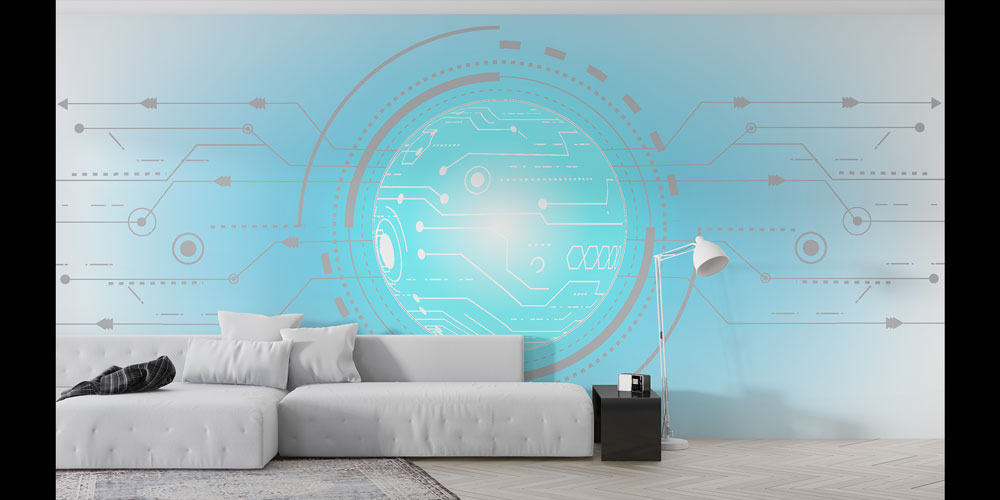 ofis-duvar-kagidi-5383-06 Teknoloji ve Dijital Ağ Tasarımlı Modern Ofis Duvar Kağıdı 5383