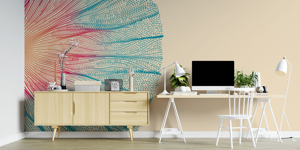 ofis-duvar-kagidi-5392-04 Modern Organik Formlu Soyut Sanatsal Duvar Kağıdı Tasarımı 5392