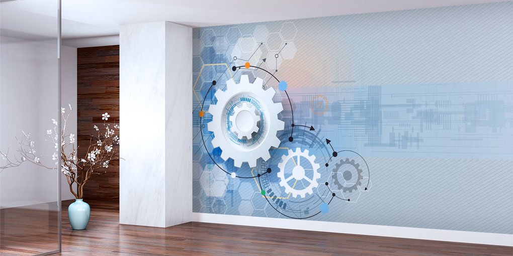 Endüstriyel Ofis Duvar Kağıdı - Mühendislik Çarklar Tasarımı 5476