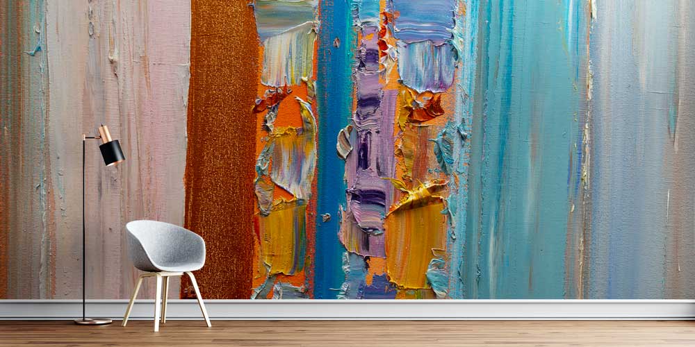 Renk Katmanlı Modern Soyut Sanat Duvar Kağıdı 4150