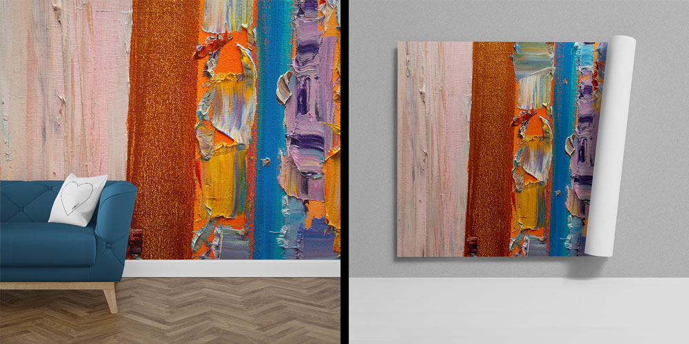 Renk Katmanlı Modern Soyut Sanat Duvar Kağıdı 4150