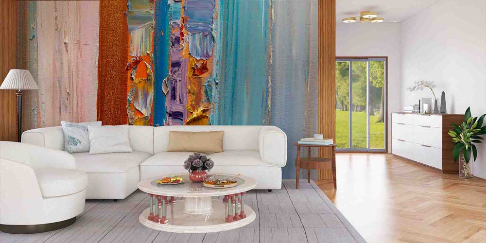 Renk Katmanlı Modern Soyut Sanat Duvar Kağıdı 4150