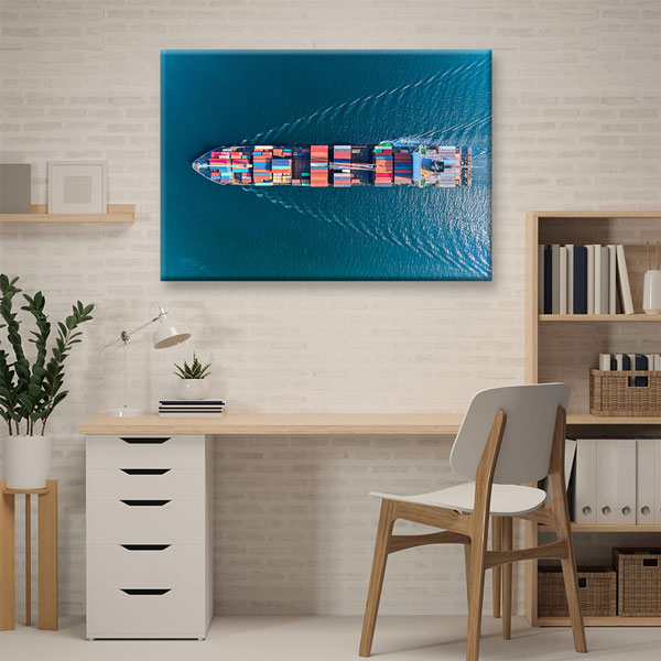 Konteyner Gemisi ve Deniz Taşımacılığı Temalı Kanvas Duvar Tablosu – 5332