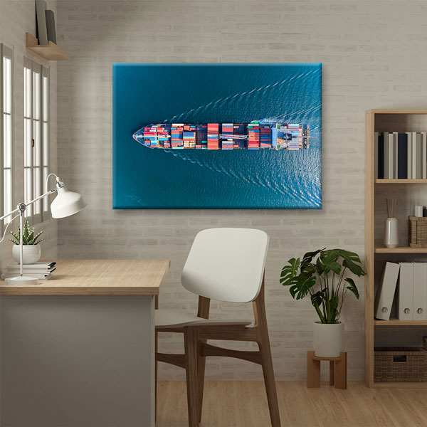 Konteyner Gemisi ve Deniz Taşımacılığı Temalı Kanvas Duvar Tablosu – 5332