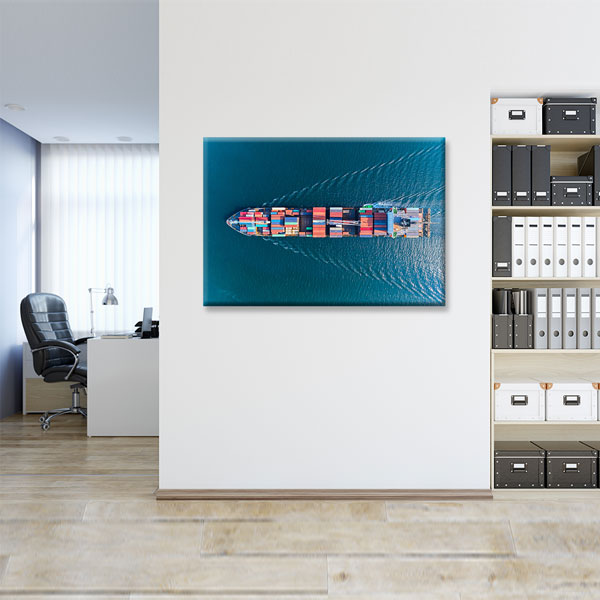 Konteyner Gemisi ve Deniz Taşımacılığı Temalı Kanvas Duvar Tablosu – 5332