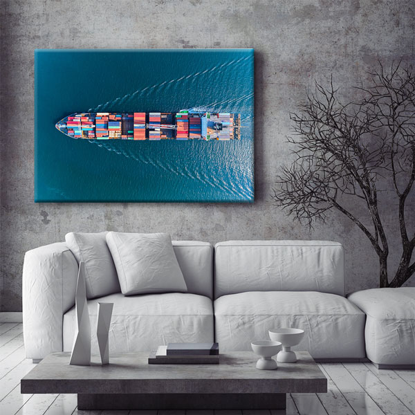 Konteyner Gemisi ve Deniz Taşımacılığı Temalı Kanvas Duvar Tablosu – 5332