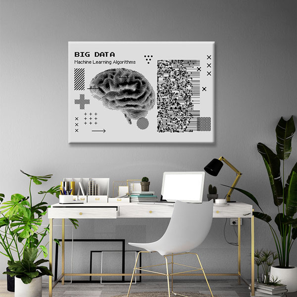 Big Data ve Yapay Zekâ Temalı Teknoloji Ofis Kanvas Tablo – 5367
