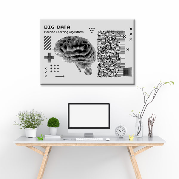Big Data ve Yapay Zekâ Temalı Teknoloji Ofis Kanvas Tablo – 5367