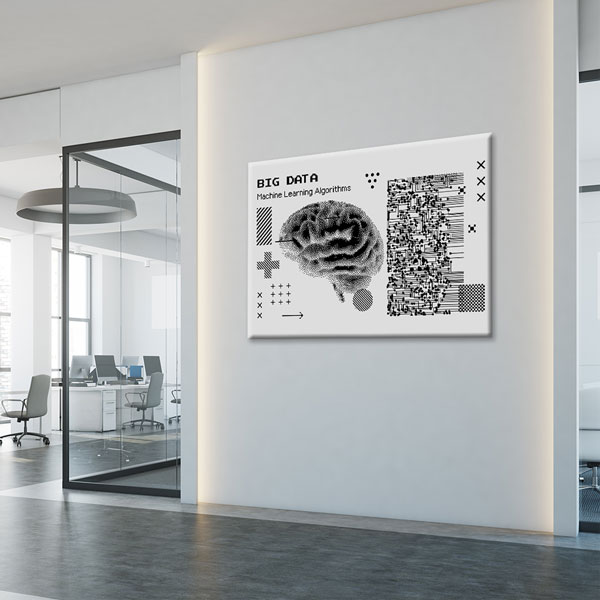 Big Data ve Yapay Zekâ Temalı Teknoloji Ofis Kanvas Tablo – 5367